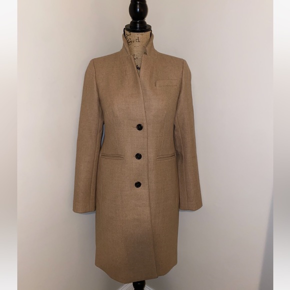 J.Crew Regent coat top- coat in double-serge wool camel tan - Picture 12 of 16